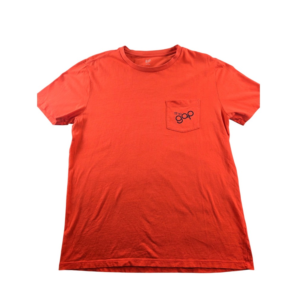 Gap Mens Red Graphic Pocket T-Shirt Size M Vintage Storefront Print Cotton Tee‎